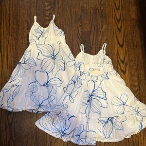 GAP Kids White and Blue Floral Dresses